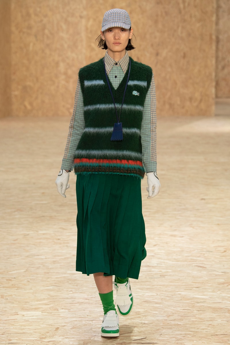 Lacoste Fall/Winter 2020 Runway Collection Blazers Jackets Blouses Trousers Crocodile Caddy Bags Jerseys L1212 Polos T-Clip Sneakers Vests Knitwear Caps