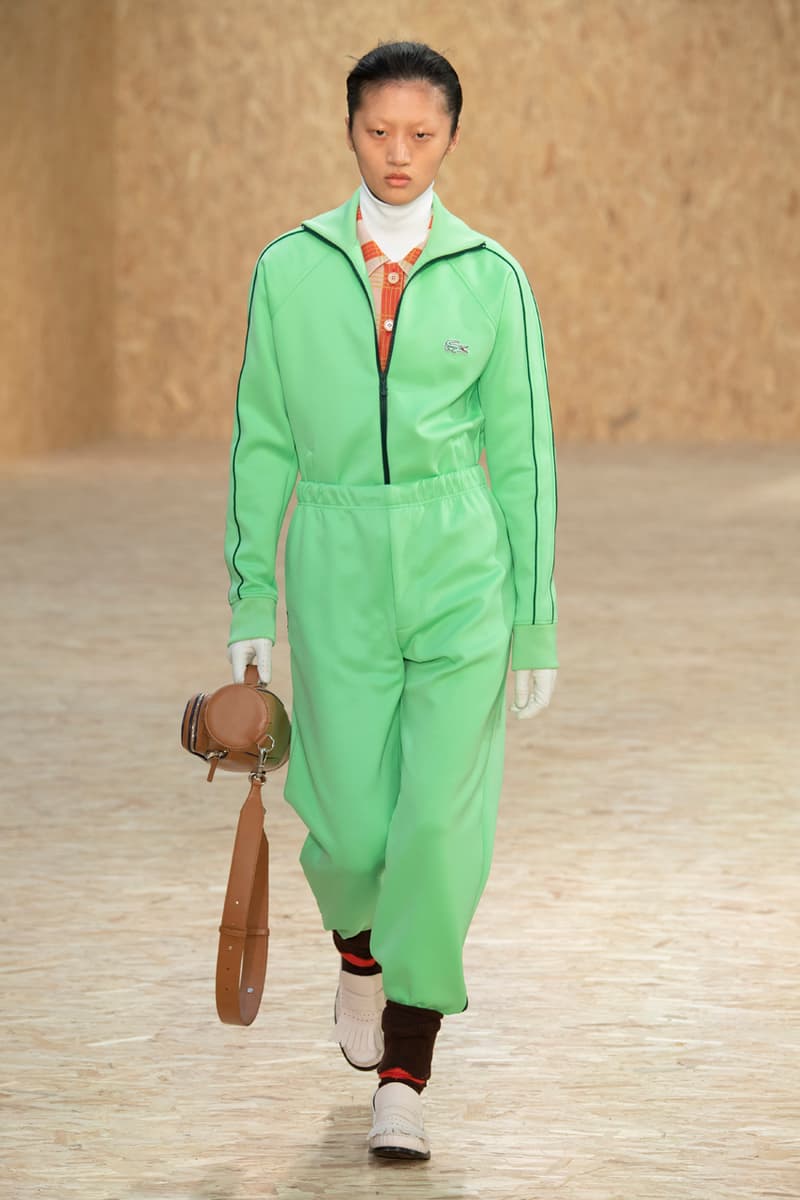 Lacoste Fall/Winter 2020 Runway Collection Blazers Jackets Blouses Trousers Crocodile Caddy Bags Jerseys L1212 Polos T-Clip Sneakers Vests Knitwear Caps