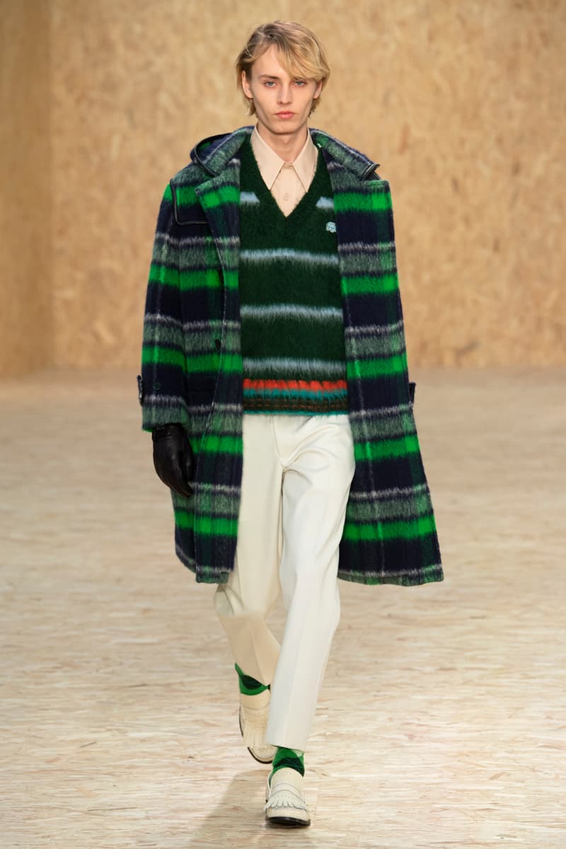 Lacoste Fall/Winter 2020 Runway Collection Blazers Jackets Blouses Trousers Crocodile Caddy Bags Jerseys L1212 Polos T-Clip Sneakers Vests Knitwear Caps