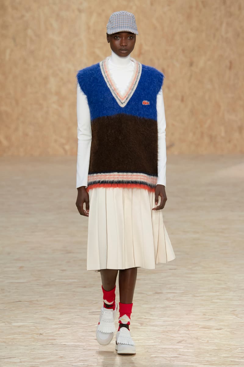 Lacoste Fall/Winter 2020 Runway Collection Blazers Jackets Blouses Trousers Crocodile Caddy Bags Jerseys L1212 Polos T-Clip Sneakers Vests Knitwear Caps