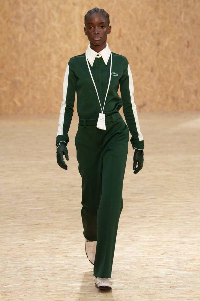Lacoste Fall/Winter 2020 Runway Collection Blazers Jackets Blouses Trousers Crocodile Caddy Bags Jerseys L1212 Polos T-Clip Sneakers Vests Knitwear Caps