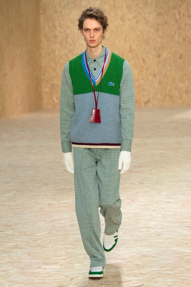 Lacoste Fall/Winter 2020 Runway Collection Blazers Jackets Blouses Trousers Crocodile Caddy Bags Jerseys L1212 Polos T-Clip Sneakers Vests Knitwear Caps