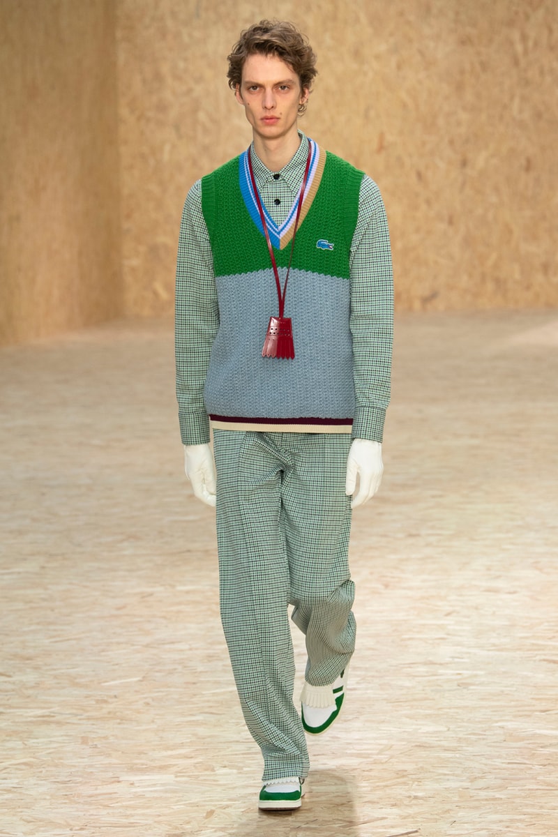 Lacoste Fall/Winter 2020 Runway Collection Blazers Jackets Blouses Trousers Crocodile Caddy Bags Jerseys L1212 Polos T-Clip Sneakers Vests Knitwear Caps