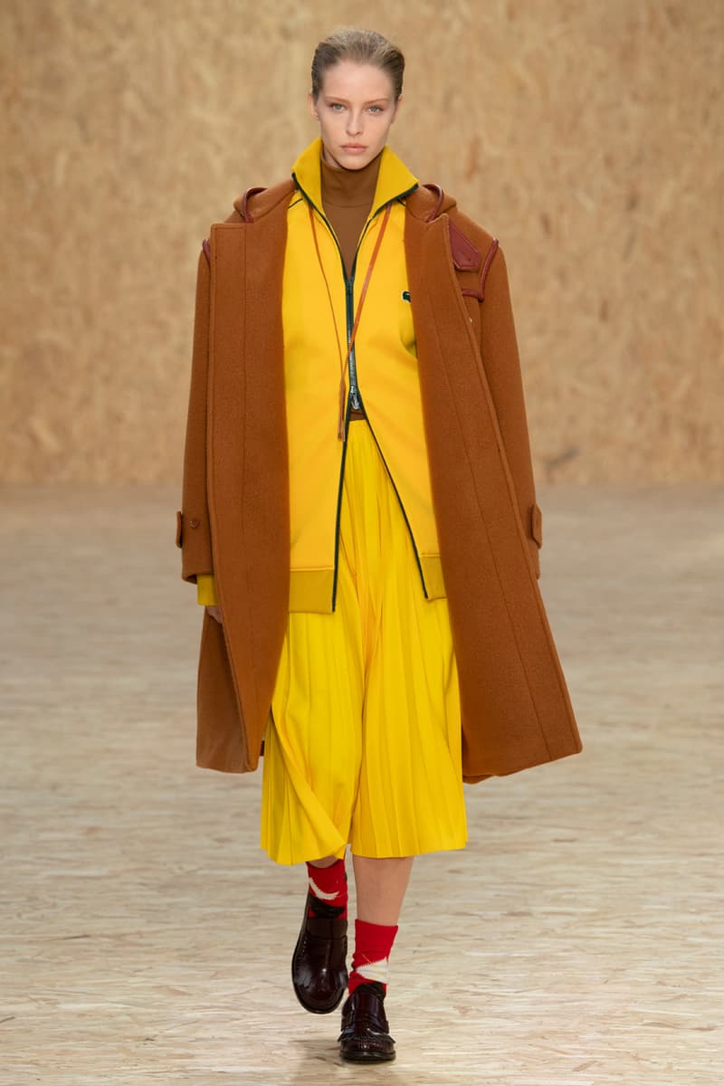 Lacoste Fall/Winter 2020 Runway Collection Blazers Jackets Blouses Trousers Crocodile Caddy Bags Jerseys L1212 Polos T-Clip Sneakers Vests Knitwear Caps