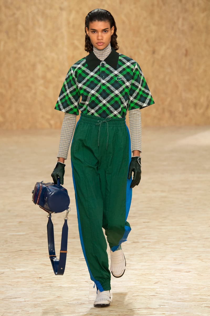 Lacoste Fall/Winter 2020 Runway Collection Blazers Jackets Blouses Trousers Crocodile Caddy Bags Jerseys L1212 Polos T-Clip Sneakers Vests Knitwear Caps