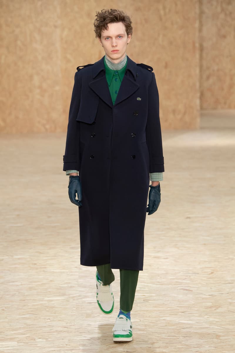 Lacoste Fall/Winter 2020 Runway Collection Blazers Jackets Blouses Trousers Crocodile Caddy Bags Jerseys L1212 Polos T-Clip Sneakers Vests Knitwear Caps