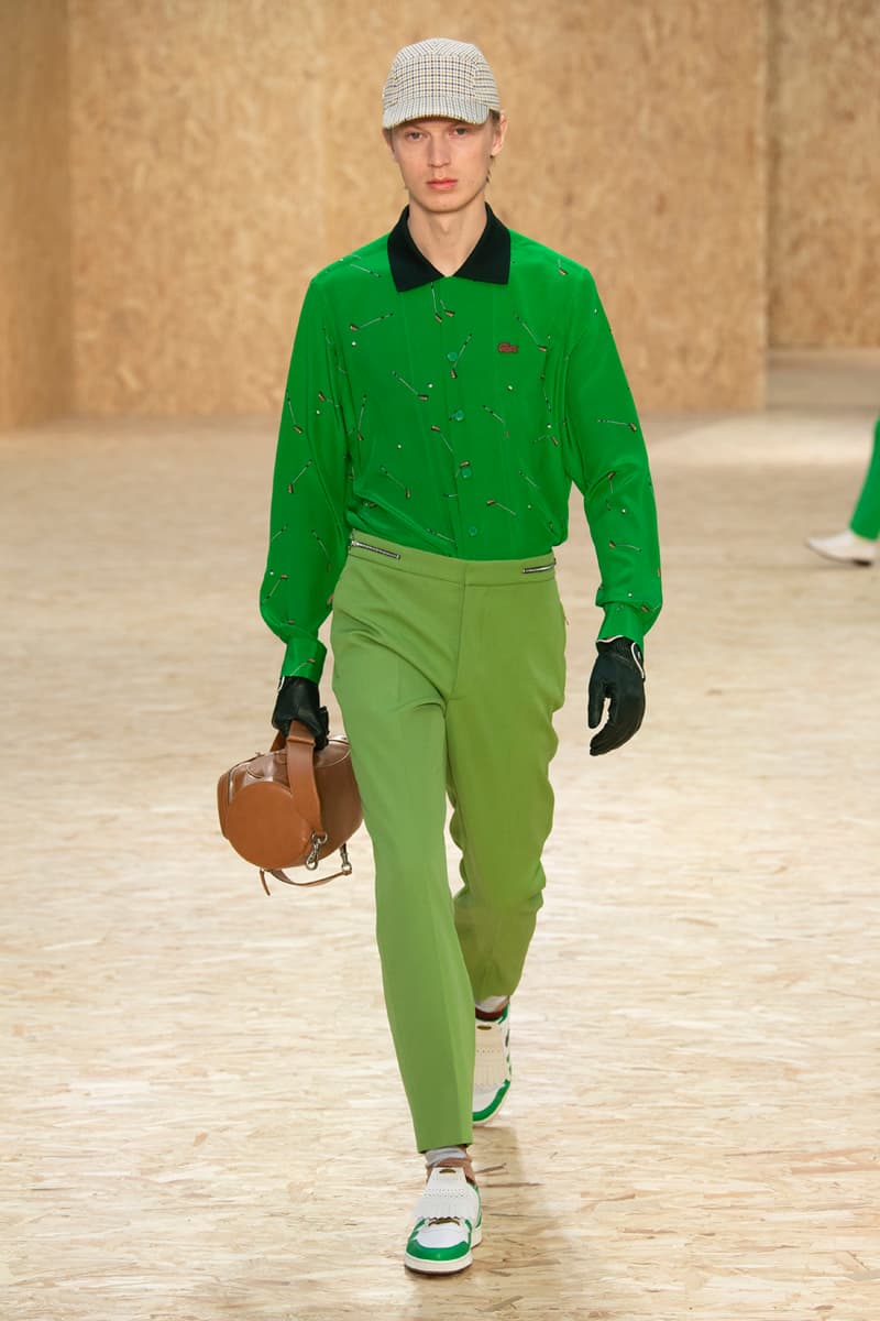 Lacoste Fall/Winter 2020 Runway Collection Blazers Jackets Blouses Trousers Crocodile Caddy Bags Jerseys L1212 Polos T-Clip Sneakers Vests Knitwear Caps