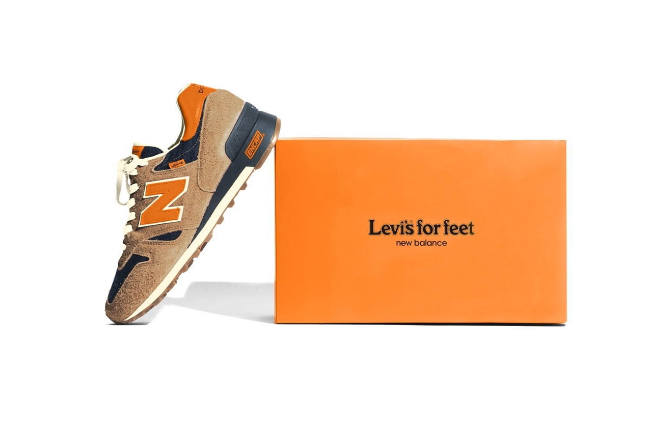 Levis x New Balance M1300CL SS20 Sneaker Collaboration shoe release date march 26 2020 limited edition japan drop buy colorway denim leather for feet orange tab
