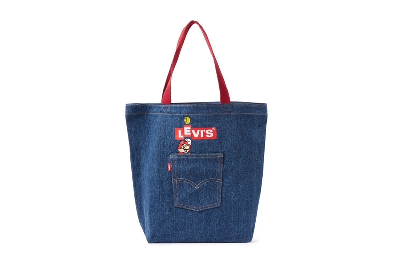 Nintendo x Levi's "Super Mario" Collection Collaboration Mario Luigi Yoshi Princess Peach Toad Denim Jacket Jorts T-shirts Hoodies Tote Bags Blue Red White 