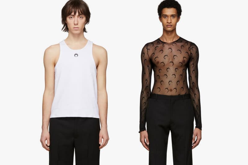 Marine Serre "Borderline" Underwear Collection essentials base layers tee shirt moon print logo pattern menswear