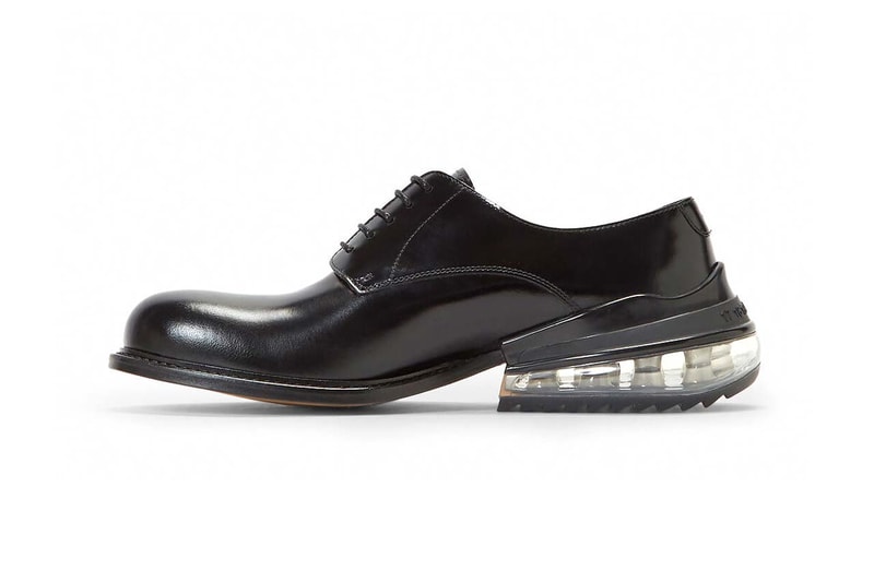 maison margiela airbag heel leather shoes black colorway 