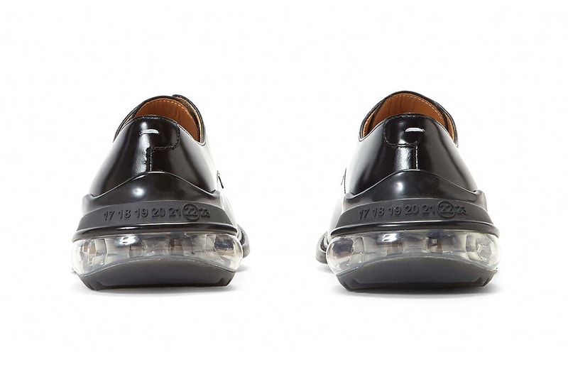 maison margiela airbag heel leather shoes black colorway 
