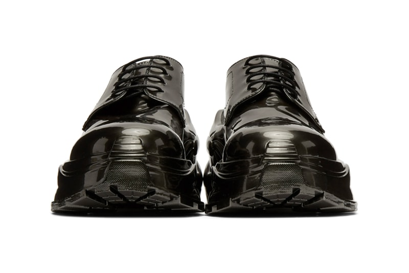 Maison Margiela Gunmetal Cross Derbys Dark Gull Gray footwear shoes sneakers runners trainers menswear streetwear spring summer 2020 collection kicks buffed leather 