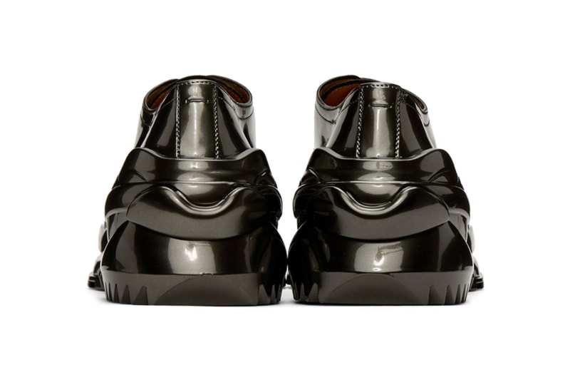 Maison Margiela Gunmetal Cross Derbys Dark Gull Gray footwear shoes sneakers runners trainers menswear streetwear spring summer 2020 collection kicks buffed leather 