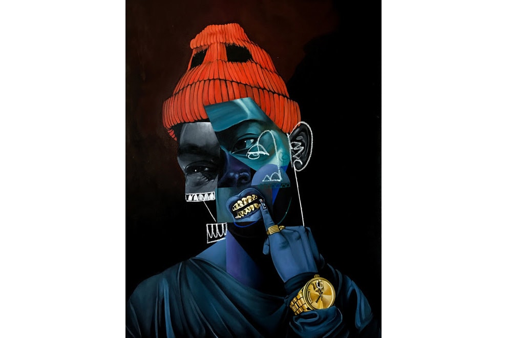 Malik Roberts "GLORY | IN BLK" Exhibition Allouche Gallery Paintings Figurative Abstraction Black Madonna Lady La Rue Ski Mask Portraits