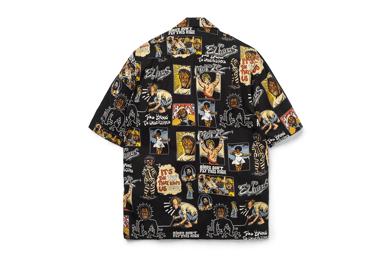 Elhaus MAPLE Hawaiian Shirt Silver Whistle jewelry menswear streetwear spring summer 2020 capsule collection accessories warm weather robert crumb prints artistic style 925