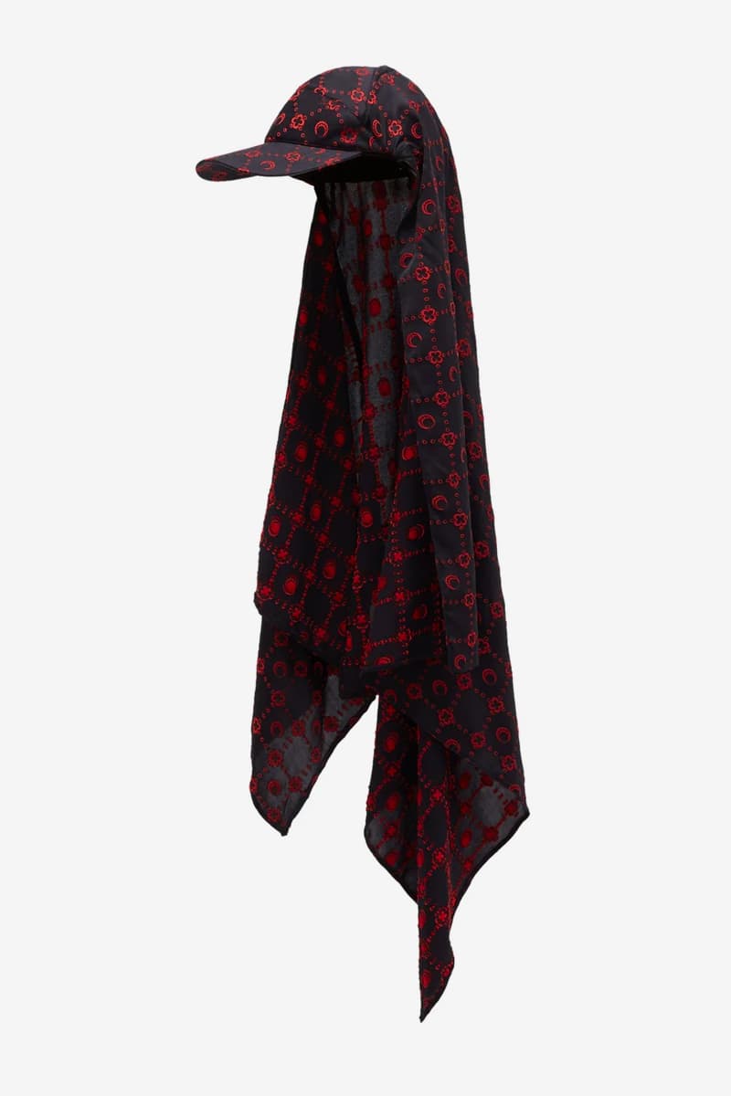 Marine Serre Flou Jacquard Silk-Blend Satin Cap Release Info Buy Price MATCHESFASHION Black Red