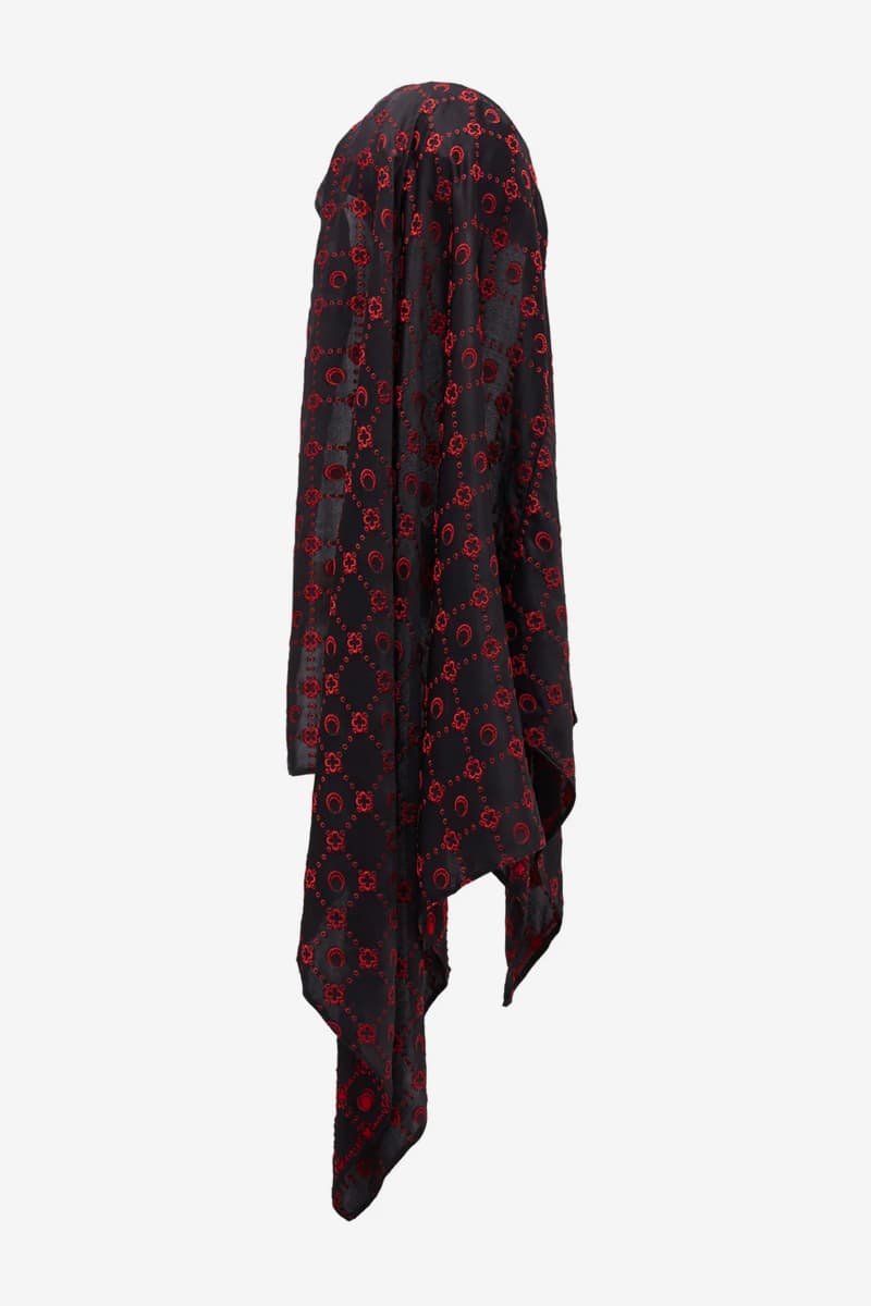 Marine Serre Flou Jacquard Silk-Blend Satin Cap Release Info Buy Price MATCHESFASHION Black Red