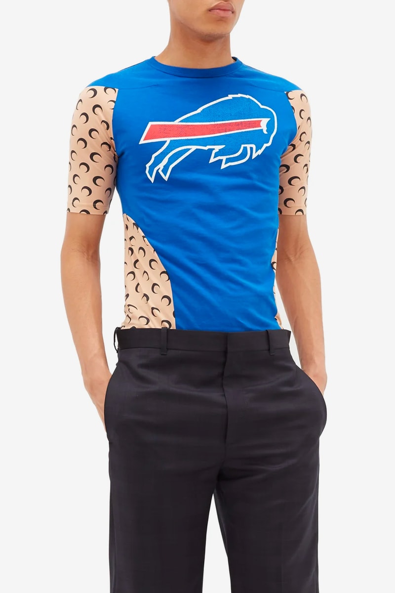 Marine Serre Upcycled Printed Jersey T shirt graphic tees menswear streetwear spring summer 2020 collection buffalo crescent moon logo stretchy sportswear french luxury 