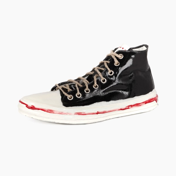 Marni Black & White Painted Low-Top Sneakers