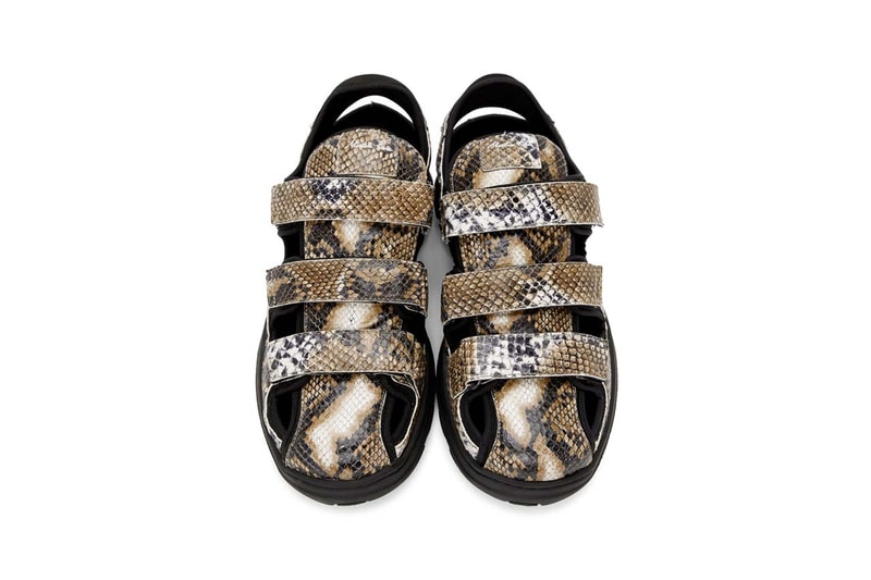 martine rose snake print beige black hiking sandals leather embossed ss20 spring summer 2020 