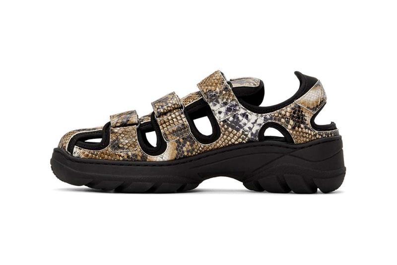 martine rose snake print beige black hiking sandals leather embossed ss20 spring summer 2020 