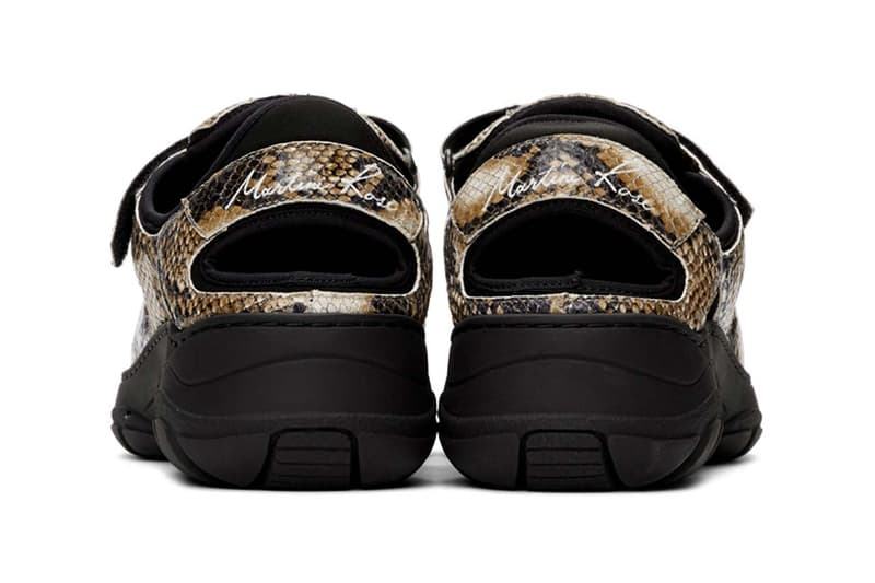 martine rose snake print beige black hiking sandals leather embossed ss20 spring summer 2020