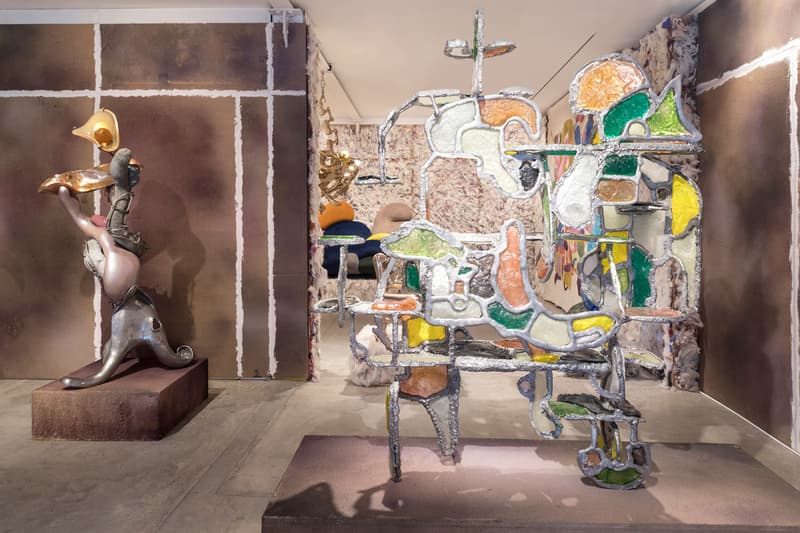 Misha Kahn "Soft Bodies, Hard Spaces" Exhibition Friedman Benda Gallery Design Show Sculptural Objects Sofas Chandeliers Chairs Lamps