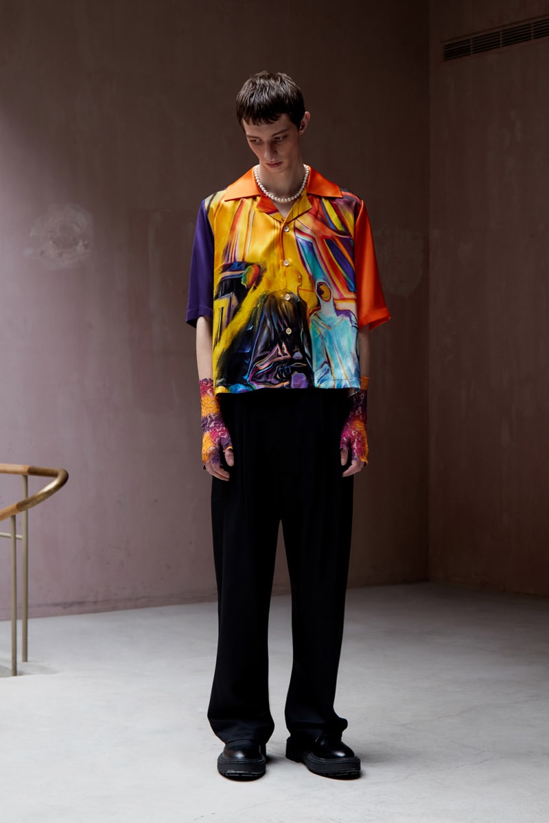 Necessity Sense Spring/Summer 2020 "Act of Desire" Lookbook Collection Jackets Cropped Shirts Blouses Suit Jackets Florals Psychedelic Oil Paintings Peonies Stripes Trousers 
