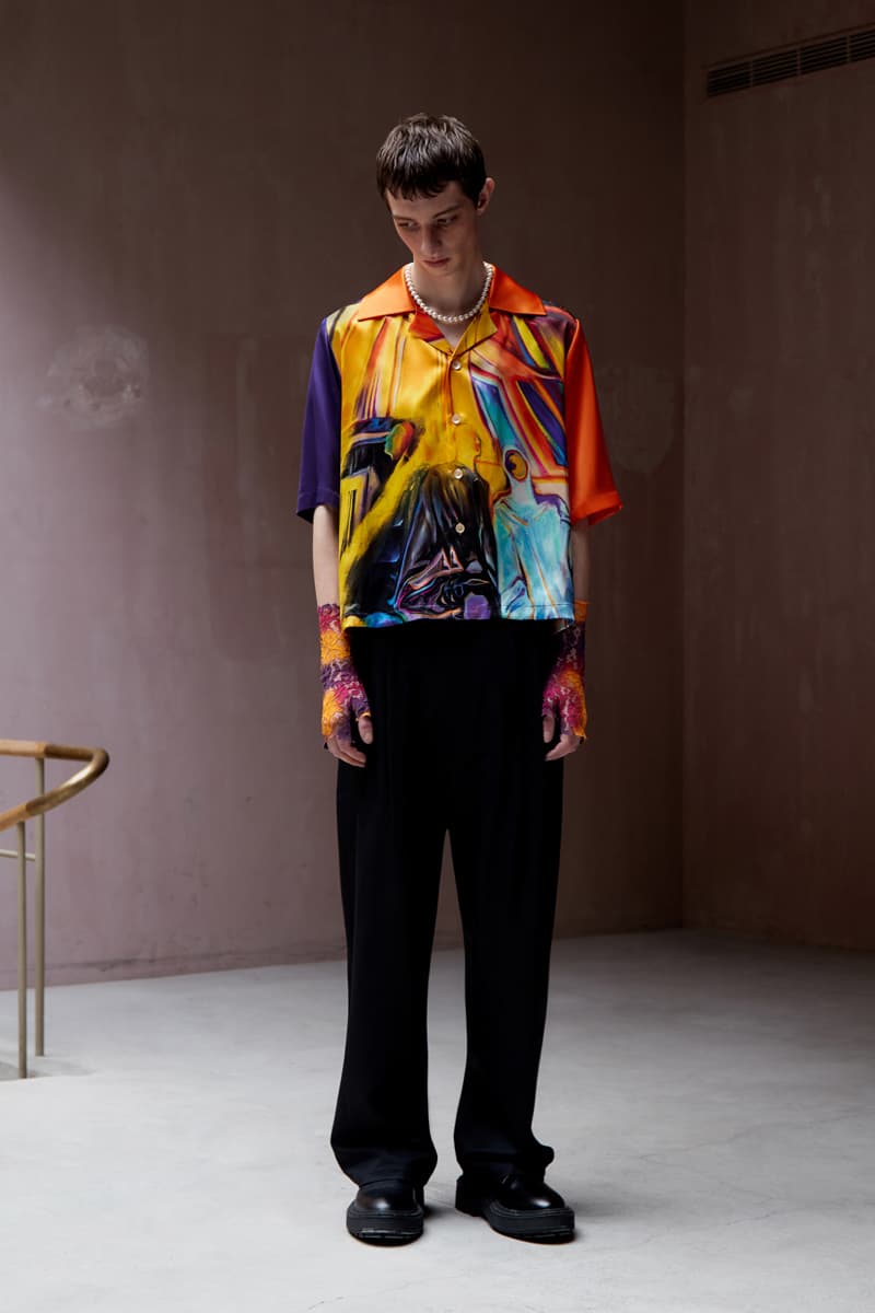 Necessity Sense Spring/Summer 2020 "Act of Desire" Lookbook Collection Jackets Cropped Shirts Blouses Suit Jackets Florals Psychedelic Oil Paintings Peonies Stripes Trousers