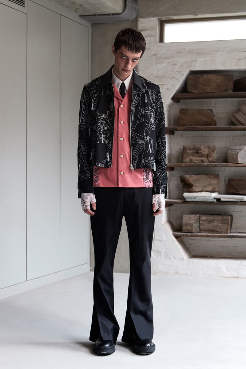 Necessity Sense Spring/Summer 2020 "Act of Desire" Lookbook Collection Jackets Cropped Shirts Blouses Suit Jackets Florals Psychedelic Oil Paintings Peonies Stripes Trousers
