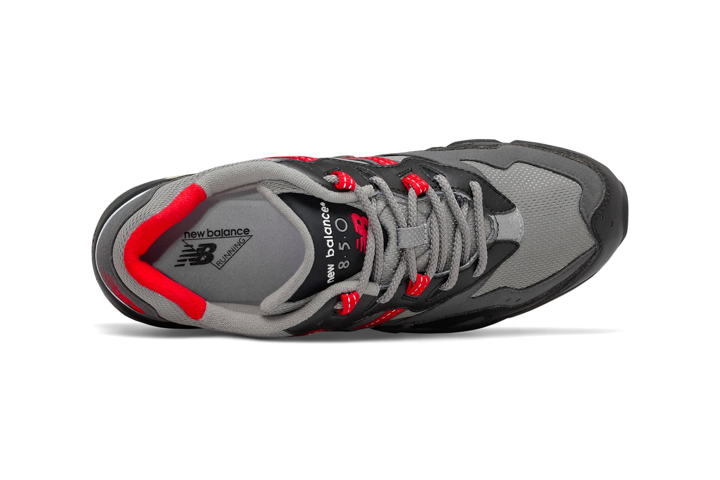 New Balance 850 Black Team Red gray sneakers shoes footwear kicks trainers runners menswear sneakers spring summer 2020 collection capsule silhouettes 1996 abzorb midsole