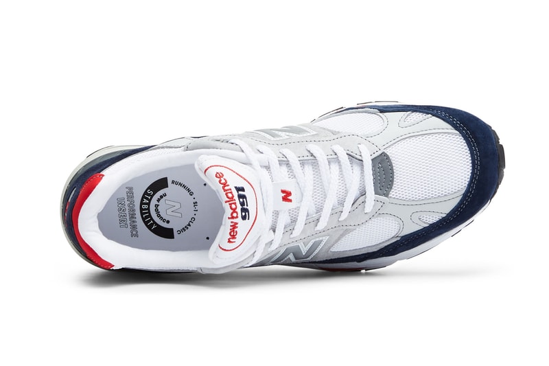 New Balance 991 Made in UK in Grey Navy Red M991GWR