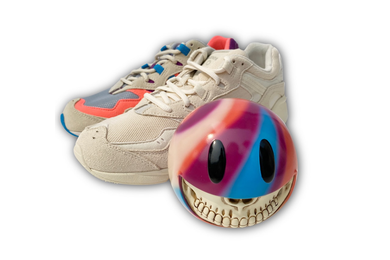 Ron English x New Balance 850 Sneaker Art Toy '850 Grin' Smiley Face Purple Pink Blue Collectible 