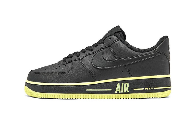 Nike Air Force 1 07 Black Barely Volt CJ1393 003 menswear streetwear shoes footwear sneakers trainers runners basketball court spring summer 2020 collection swoosh af1 kicks