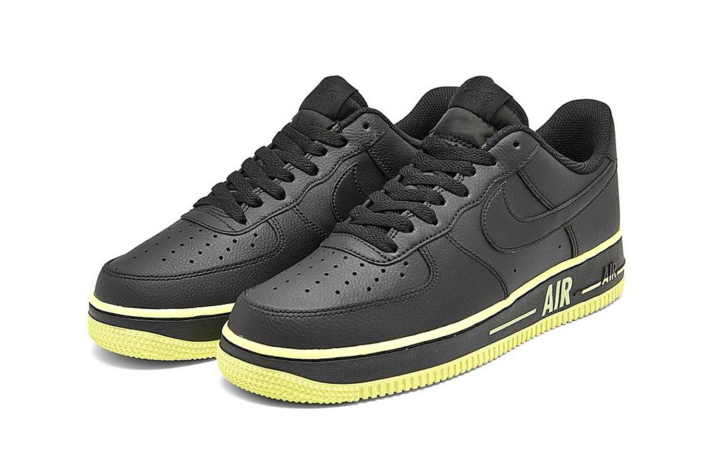 Nike Air Force 1 07 Black Barely Volt CJ1393 003 menswear streetwear shoes footwear sneakers trainers runners basketball court spring summer 2020 collection swoosh af1 kicks