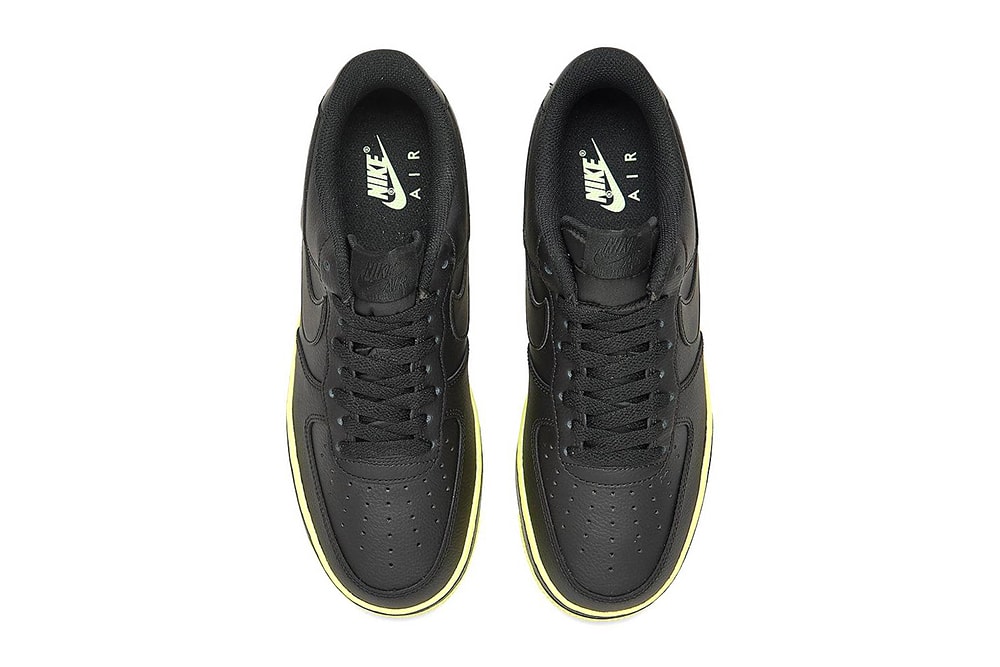 Nike Air Force 1 07 Black Barely Volt CJ1393 003 menswear streetwear shoes footwear sneakers trainers runners basketball court spring summer 2020 collection swoosh af1 kicks