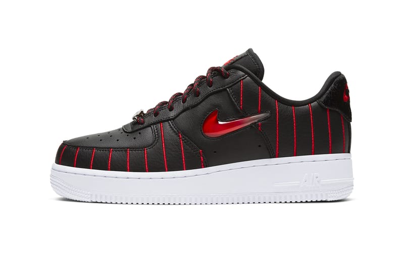 black suede air force 1 red tongue