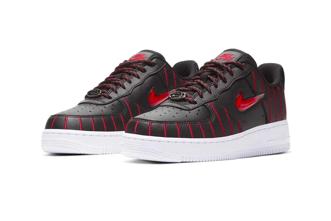 air force 1 black with red