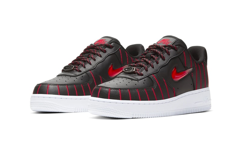 Nike Air Force 1 Jewel Black University Red White chicago bulls pinstripe menswear streetwear shoes sneakers footwear runners trainers kicks basketball spring summer 2020 collection