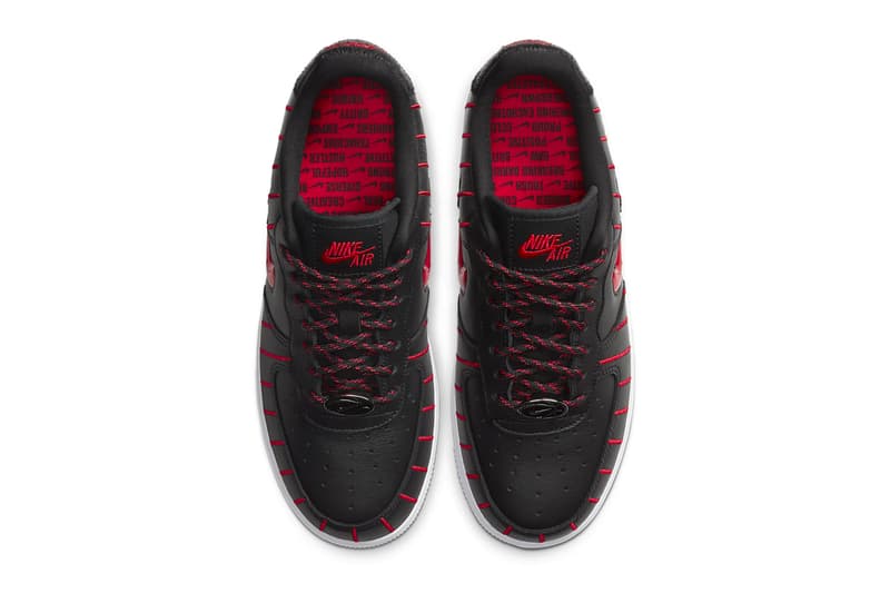 Nike Air Force 1 Jewel Black University Red White chicago bulls pinstripe menswear streetwear shoes sneakers footwear runners trainers kicks basketball spring summer 2020 collection