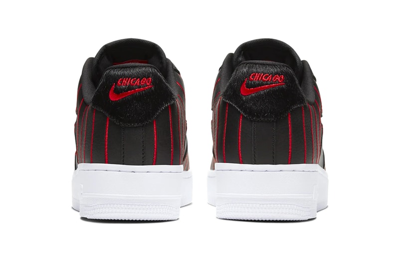 Nike Air Force 1 Jewel Black University Red White chicago bulls pinstripe menswear streetwear shoes sneakers footwear runners trainers kicks basketball spring summer 2020 collection