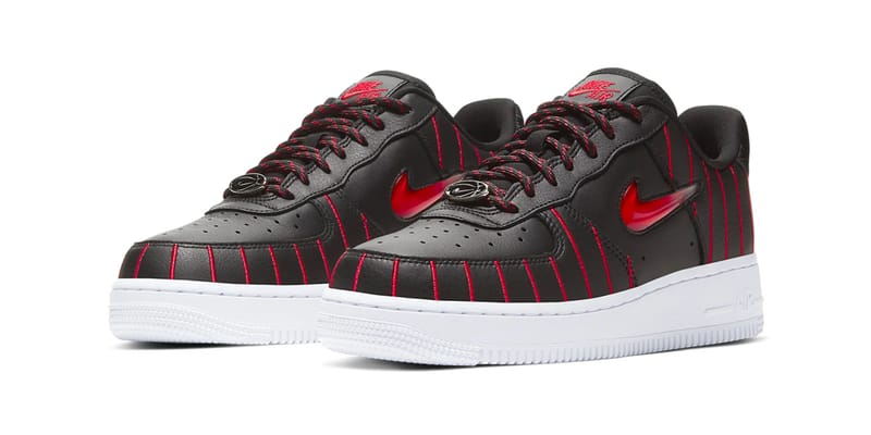 nike air force ones black and red