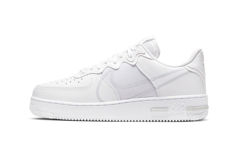 Nike Air Force 1 React D/MS/X white pure platinum release information oversized swoosh cushioning comfort buy cop purchase CT1020-101