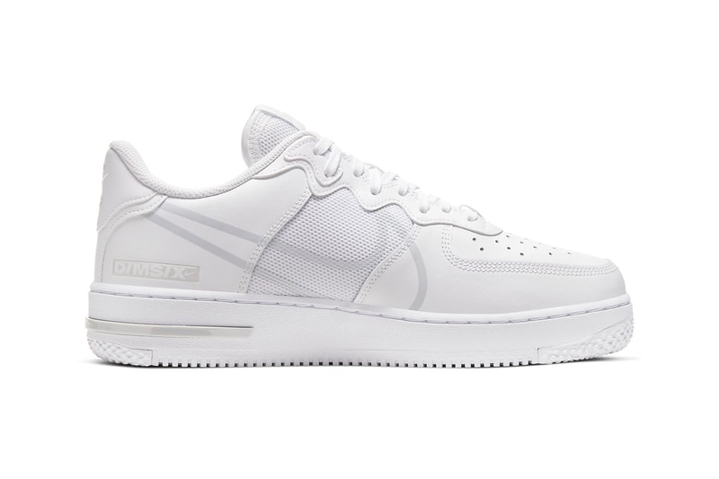 Nike Air Force 1 React D/MS/X white pure platinum release information oversized swoosh cushioning comfort buy cop purchase CT1020-101