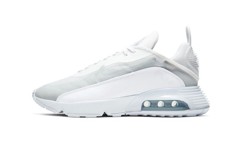 Nike Air Max 2090 Pure Platinum White wolf gray menswear streetwear sneakers shoes kicks trainers runners 2020 spring summer collection swoosh BV9977 100 air unit sole footwear