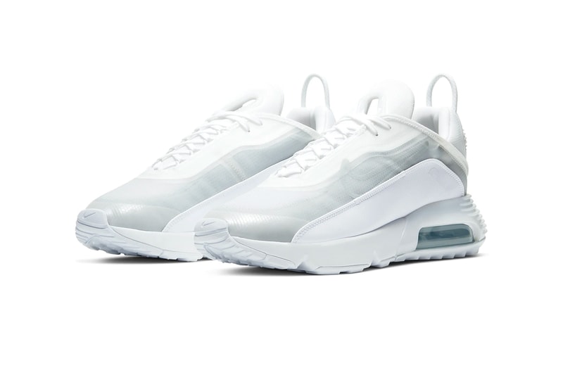 Nike Air Max 2090 Pure Platinum White wolf gray menswear streetwear sneakers shoes kicks trainers runners 2020 spring summer collection swoosh BV9977 100 air unit sole footwear