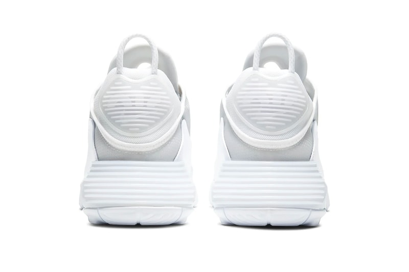 Nike Air Max 2090 Pure Platinum White wolf gray menswear streetwear sneakers shoes kicks trainers runners 2020 spring summer collection swoosh BV9977 100 air unit sole footwear