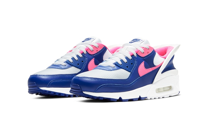 nike air max 90 flyease white black metallic gold deep royal blue hyper pink CU0814 100 101 release date info photos price