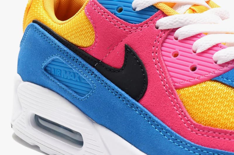 nike air max 90 multicolor suede yellow pink blue black white CJ0612 700 release date info photos price